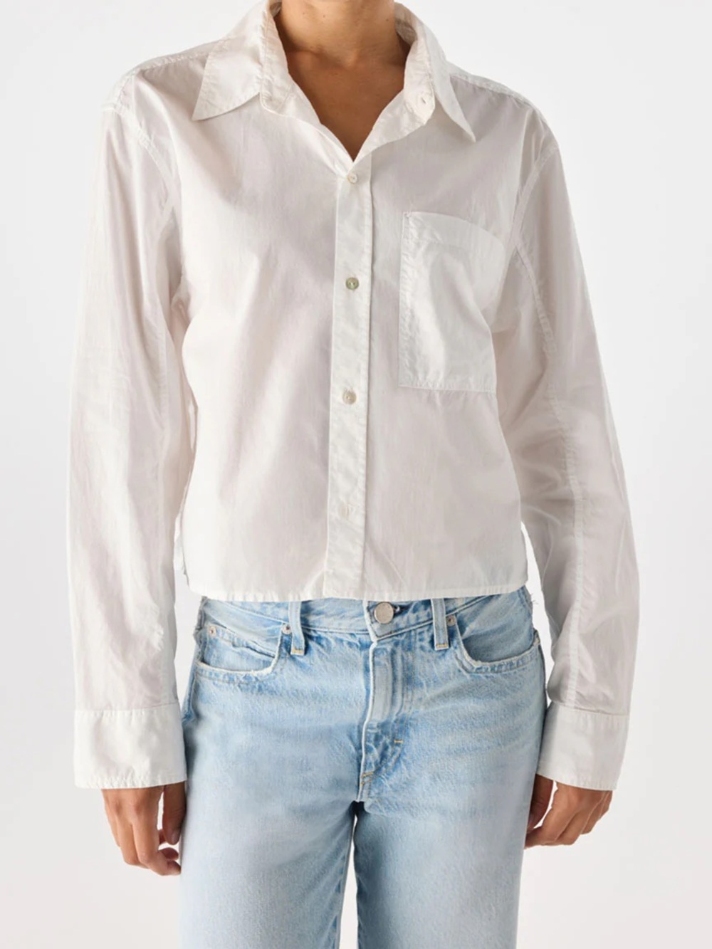 Amo Ruth crop button down L